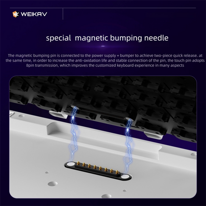 Special magnetic bumping needle on a keyboard with WEIKAV branding.